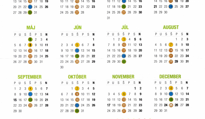 Zvozový kalendár 2025