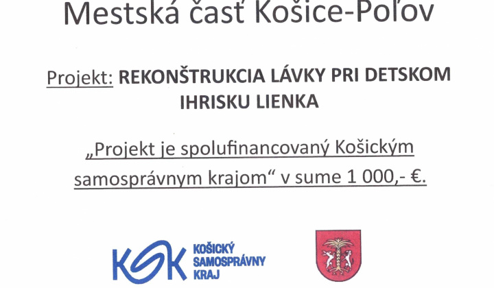 Rekonštrukcia lávky pri detskom ihrisku Lienka