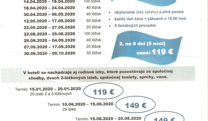 Ozdravný pobyt pre seniorov