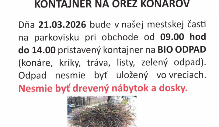 Kontajner na orez konárov